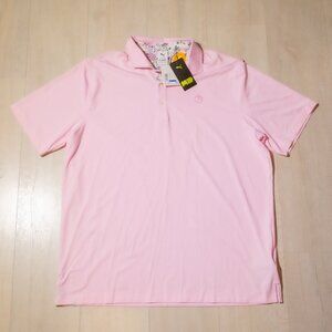XL ~ NEW - Puma Golf x Arnold Palmer Floral Trim Pink Polo Golf Shirt, Reg $85